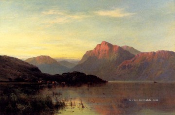 Teich See Wassfall Werke - Die Conway Bei Bettws y Coed Landschaft Alfred de Breanski Snr